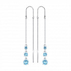 Серьги из серебра с топазами