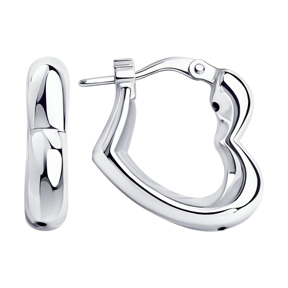 Серьги из серебра с родированием | SOKOLOV