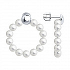Серьги из серебра с синтетическим жемчугом