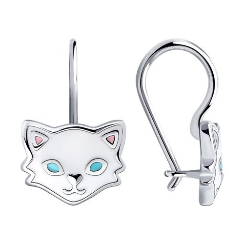 Серьги из серебра с эмалью | Diamant