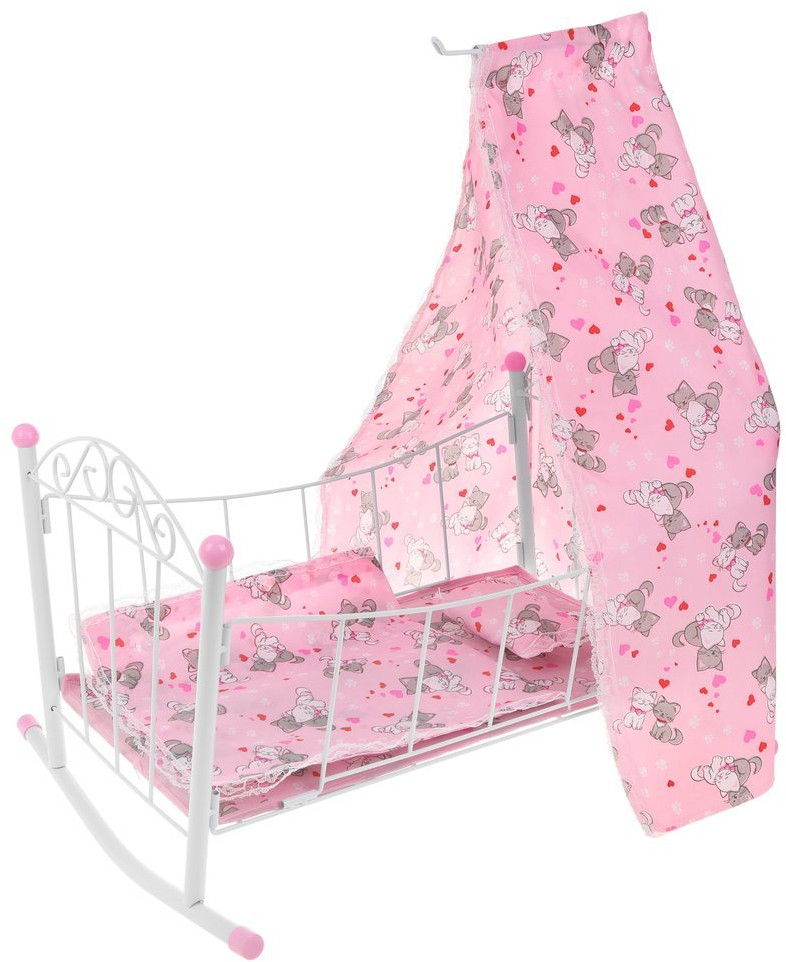 Кроватка для кукол с балдахином | Котята | Наша игрушка