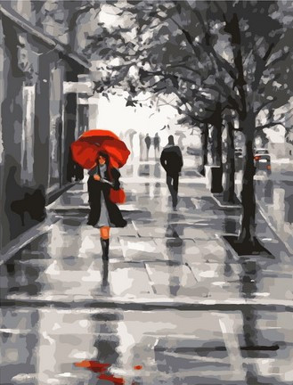 Картина по номерам «Осенняя, дождливая пора» | Paintboy