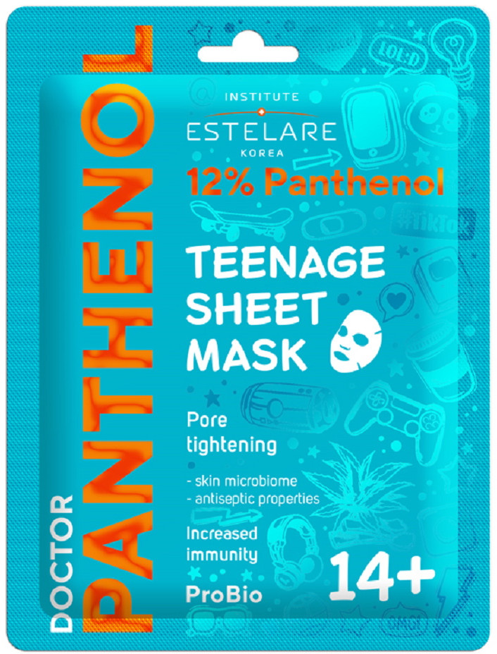 Маска для лица подростковая «Мгновенное восстановление» | Doctor panthenol | Estelare