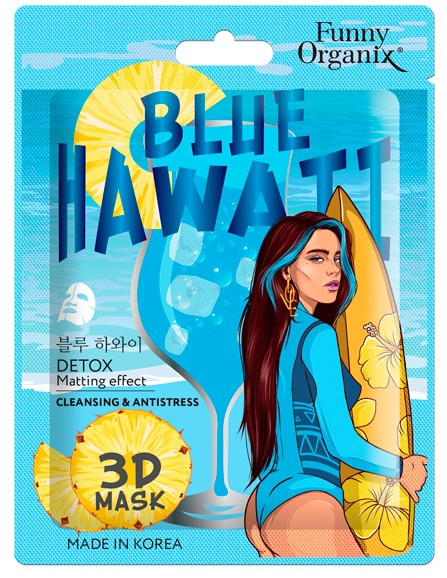 3D-маска для лица с детокс-эффектом «Blue Hawaii» | Funny Organix