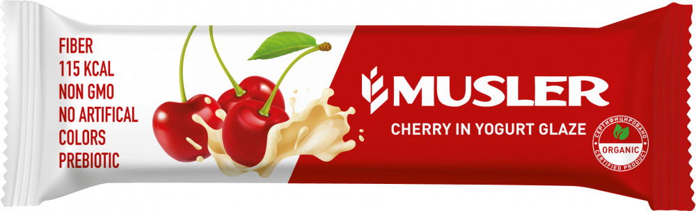 Батончик злаковый «Вишневый в йогуртовой глазури» | Musler