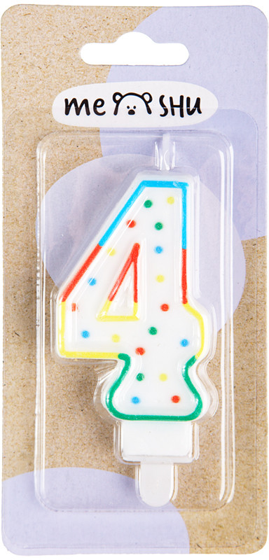 Свеча для торта «Цифра 4» | Meshu