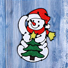 Наклейка «Снеговик с нарядной ёлкой»