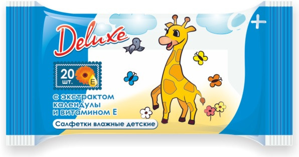 Салфетки влажные детские с экстрактом календулы | Deluxe