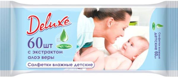 Салфетки влажные детские с экстрактом алоэ вера | Deluxe