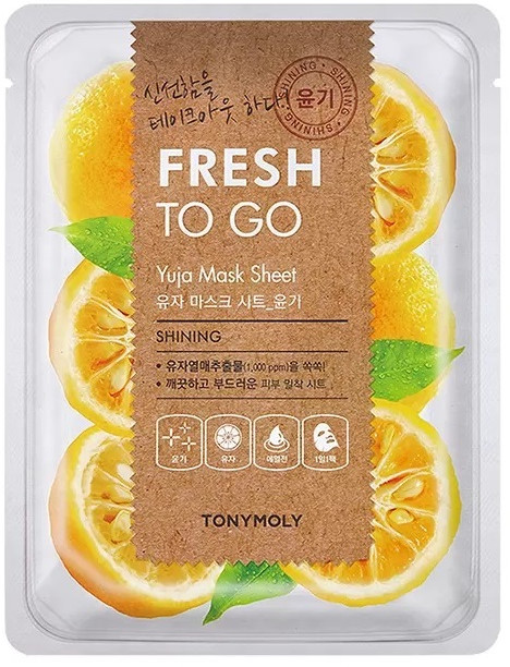 Маска для лица освежающая с экстрактом юдзу | Fresh to go | Tony Moly