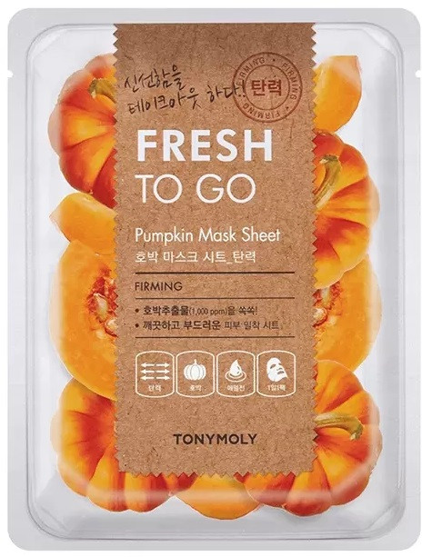 Маска для лица освежающая с экстрактом тыквы | Fresh to go | Tony Moly
