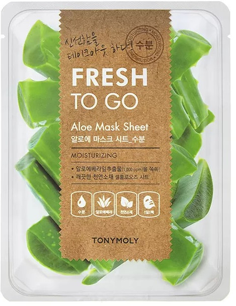 Маска для лица освежающая с экстрактом алоэ вера | Fresh to go | Tony Moly