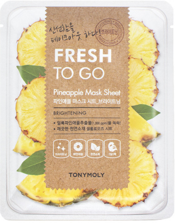 Маска для лица освежающая с экстрактом ананаса | Fresh to go | Tony Moly
