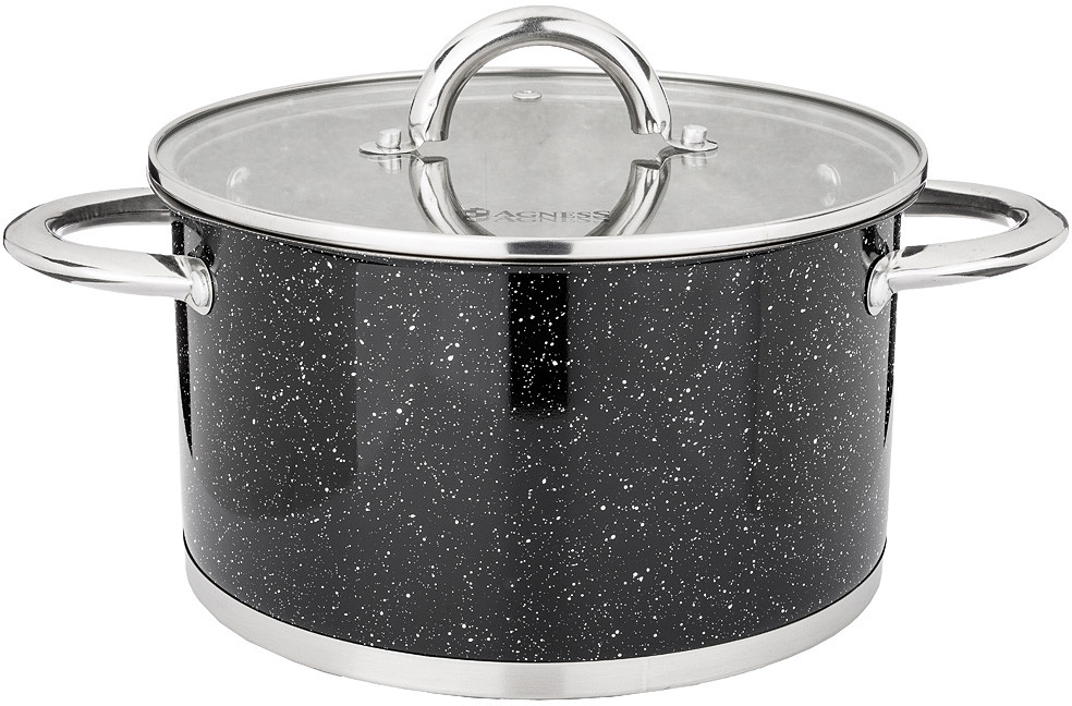 Кастрюля с крышкой «Black Marble» | Black Marble | Agness