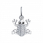 Подвеска из серебра с фианитами «Лягушка»