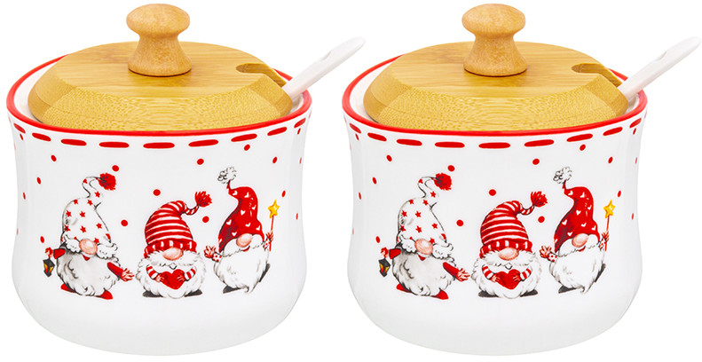 Набор банок для специй с ложками «Весёлые гномики» | Веселые гномики | Elan Gallery