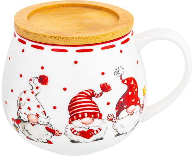 Кружка с подставкой-крышкой «Весёлые гномики» | Веселые гномики | Elan Gallery