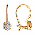 Серьги из золочёного серебра с фианитами