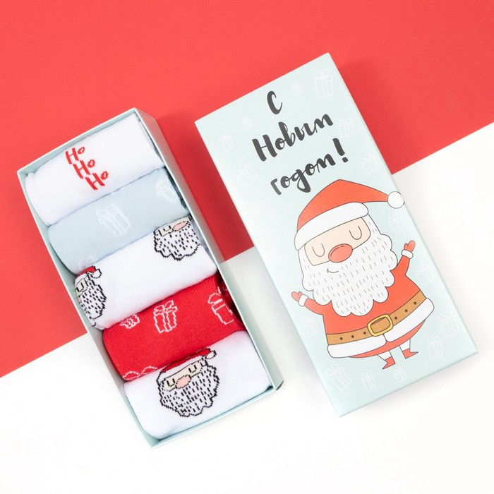 Набор женских носков «Санта» | Новогодние наборы носков | KAFTAN