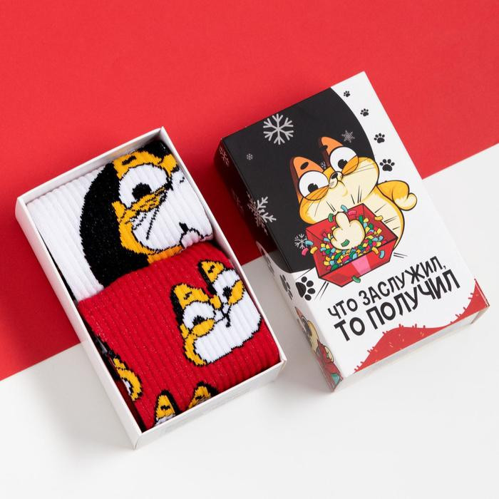 Набор мужских носков «Кот» | Новогодние наборы носков | KAFTAN