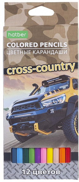 Набор цветных карандашей | Cross Country | Hatber