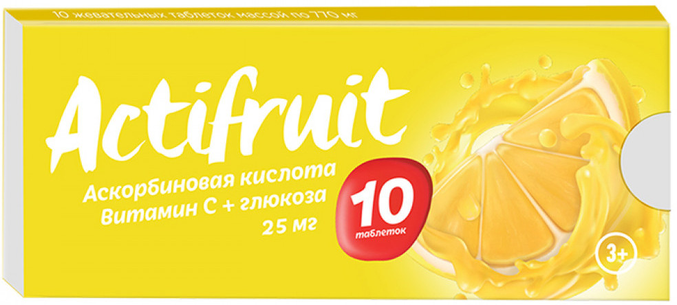 Таблетки с глюкозой со вкусом апельсина «Витамин С» | Actifruit