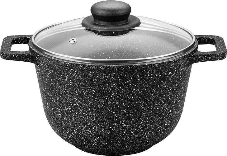 Казан с крышкой «Черный мрамор» | Гармония вкуса | Elan Gallery