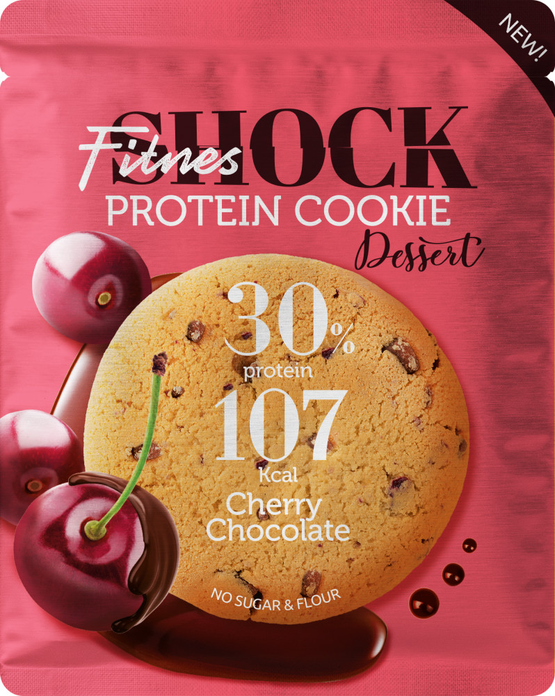 Печенье протеиновое «Вишня и шоколад» | Dessert | FitnesShock