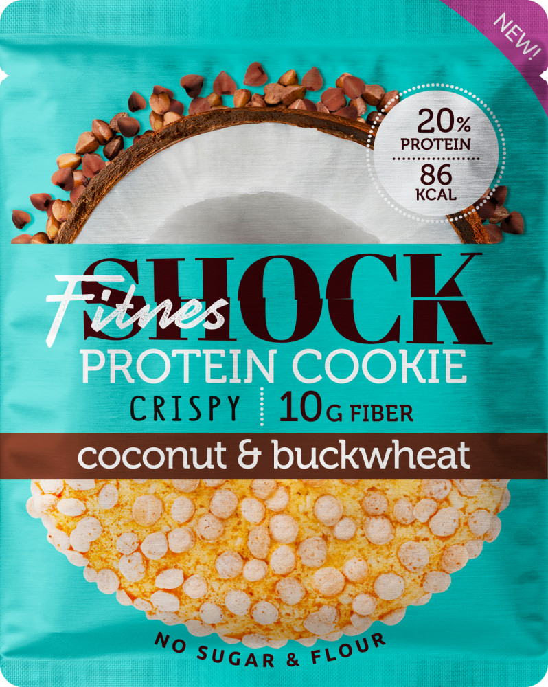 Печенье протеиновое «Кокос и гречка» | Crispy | FitnesShock