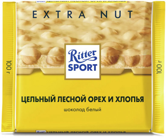 Шоколад белый «Цельный лесной орех и хлопья»