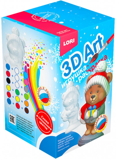 Игрушка-раскраска «Новогодний мишка»