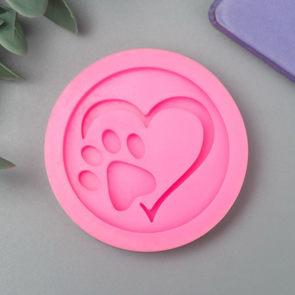 Молд «Сердечко с лапкой»