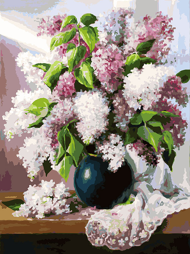 Картина по номерам «Пушистая сирень» | Белоснежка