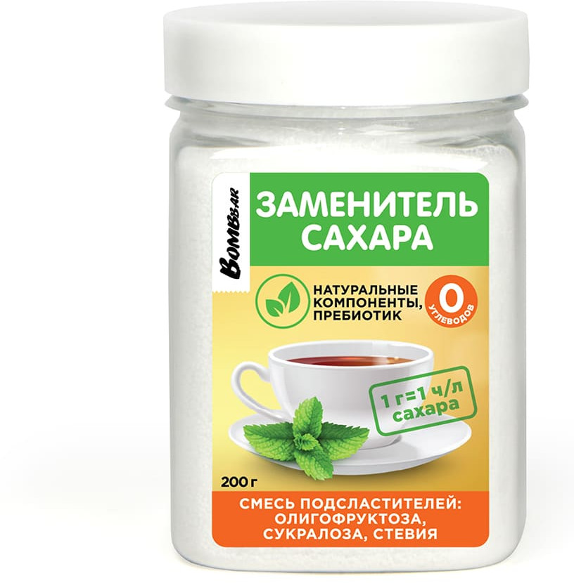 Заменитель сахара «Олигофруктоза, сукралоза, стевия» | Bombbar