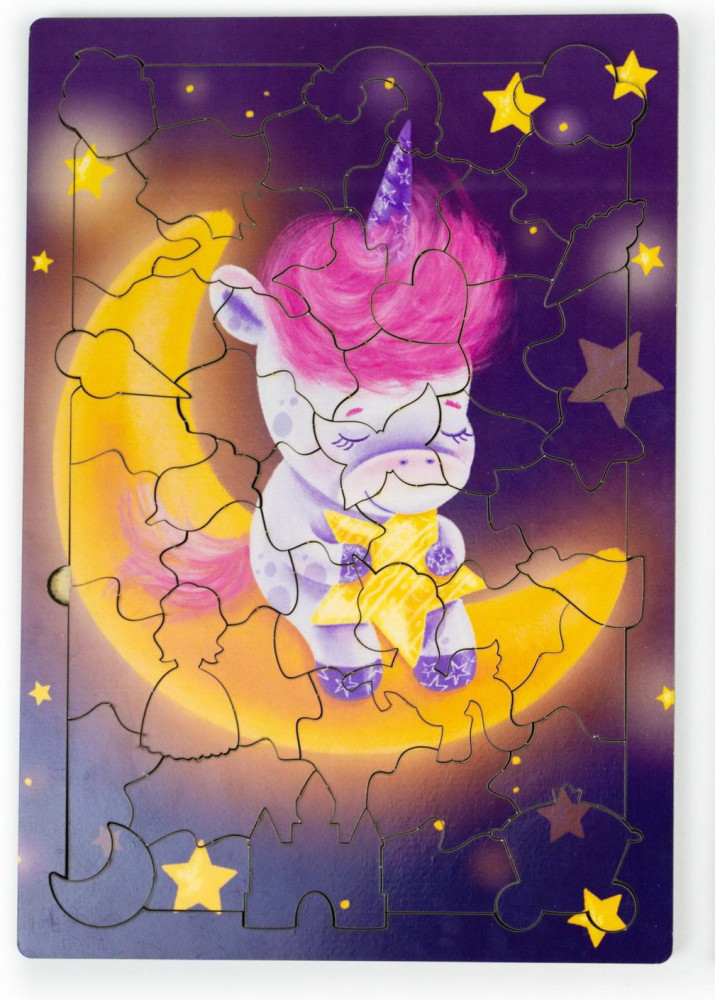 Пазл деревянный «Единорожка на луне» | Мастер Игрушек