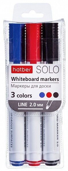 Набор маркеров для белых досок | Solo | Hatber