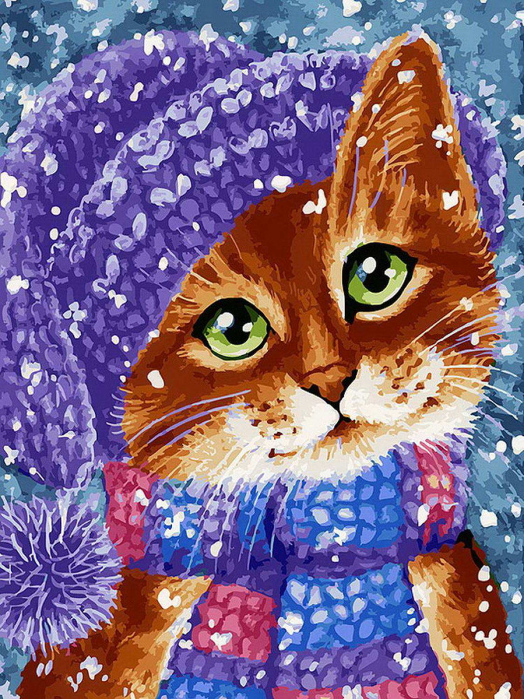 Картина по номерам «Зимняя мода» | Белоснежка