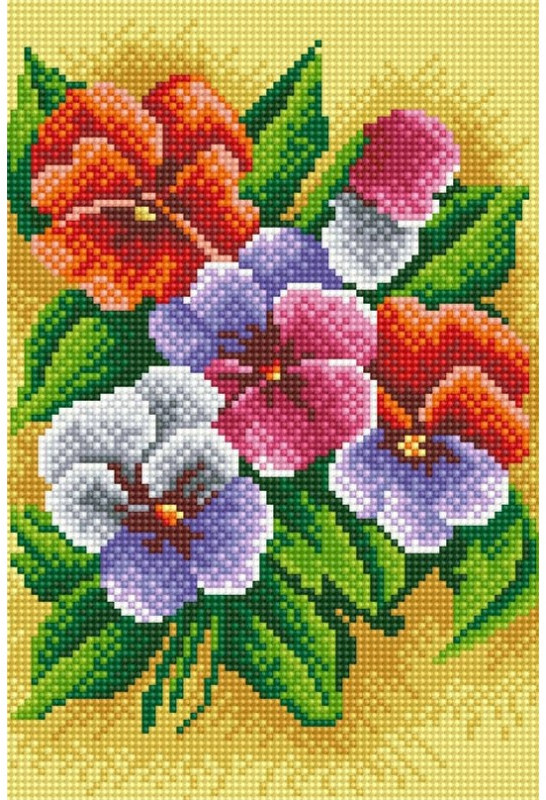 Мозаика алмазная «Фиалки трехцветные» | Белоснежка