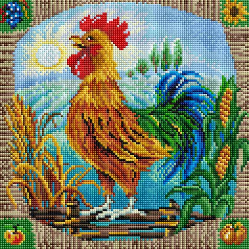 Мозаика алмазная «Петушок» | Белоснежка