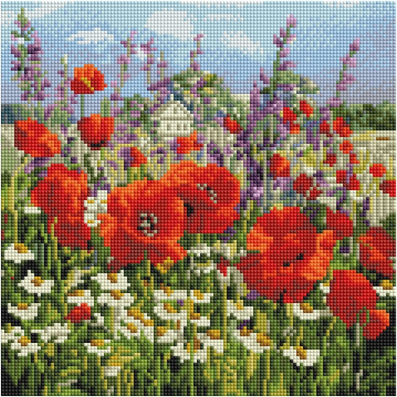 Мозаика алмазная на подрамнике «Краски лета» | Цветы | Белоснежка