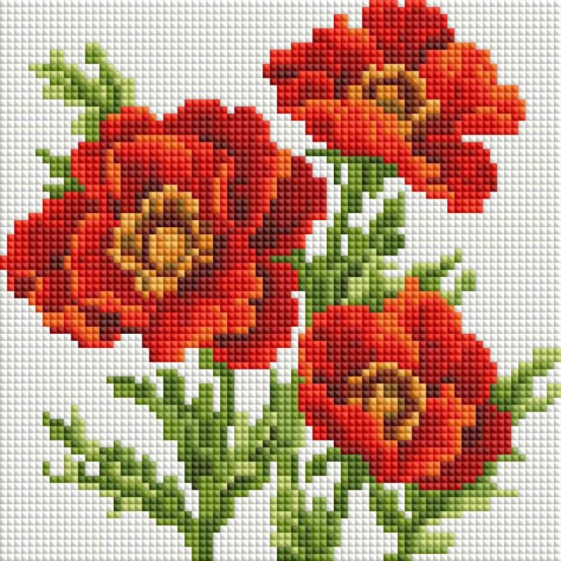 Мозаика алмазная «Красные маки» | Белоснежка