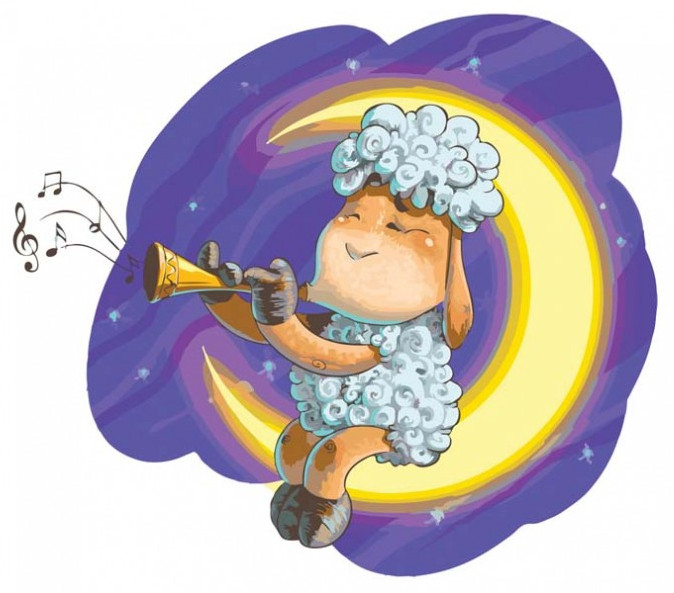 Картина по номерам «Овечка на луне» | Детские | Белоснежка