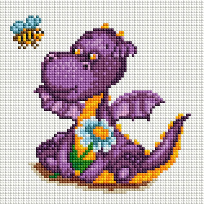 Мозаика алмазная «Маленький динозаврик» | Белоснежка