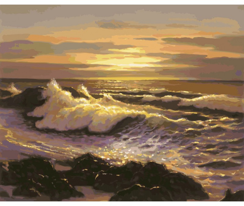 Картина по номерам «Океанский прибой» | Пейзаж | Белоснежка