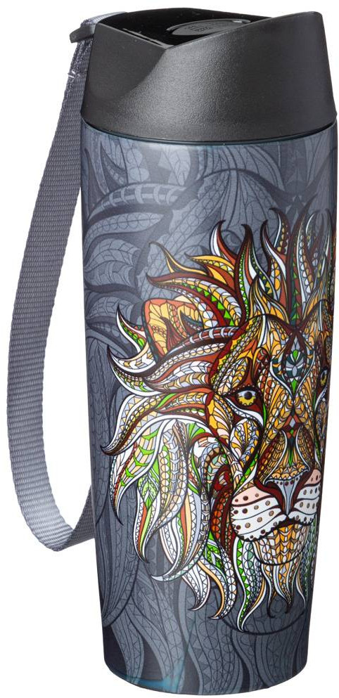 Термокружка с кнопкой-стоппером «Лев» | Agness