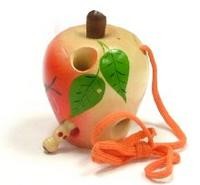 Яблоко-шнуровка лакированное расписное | RN Toys
