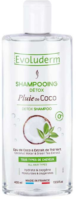 Шампунь для волос с кокосовой водой и экстрактом зеленого чая | Evoluderm
