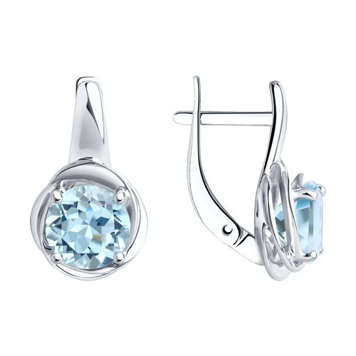 Серьги из серебра с топазами | Diamant