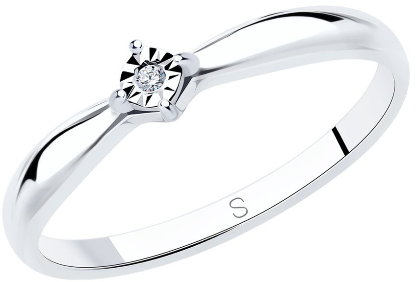 Кольцо из серебра с бриллиантом | SOKOLOV