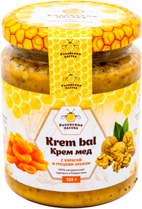 Крем-мед с курагой и грецким орехом | Розовская пасека